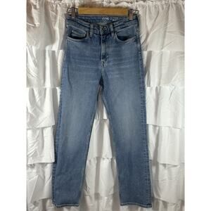 COS jeans slim straight leg high rise ankle length light blue size 26 women